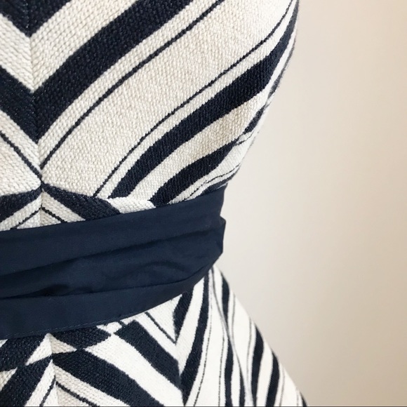 ANTHROPOLOGIE Maeve V Neck Stripe Peplum Dress Top - Picture 5 of 8